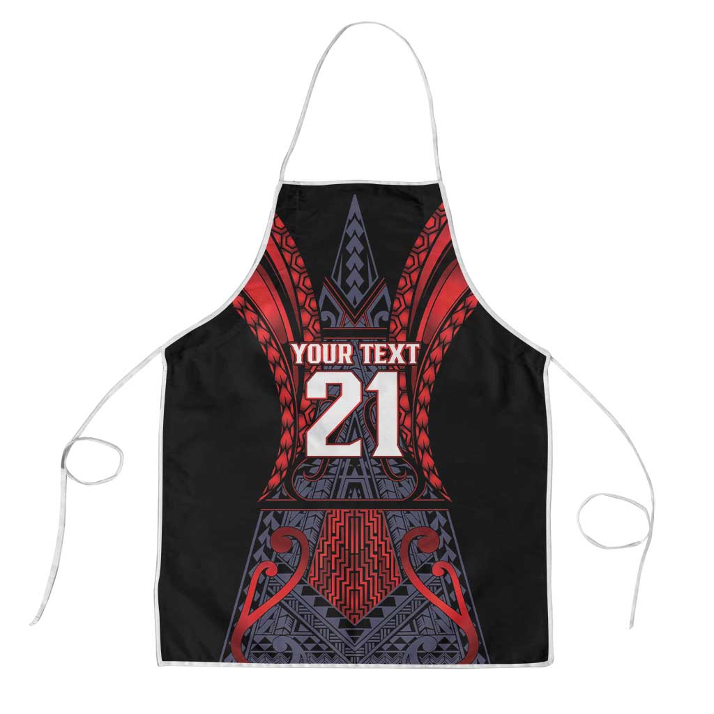 Custom New Zealand Apron Maori Kiwiana Pattern Tukutuku Motif LT9 Red - Polynesian Pride
