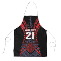Custom New Zealand Apron Maori Kiwiana Pattern Tukutuku Motif LT9 Red - Polynesian Pride
