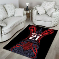 Custom New Zealand Area Rug Maori Kiwiana Pattern Tukutuku Motif LT9 - Polynesian Pride