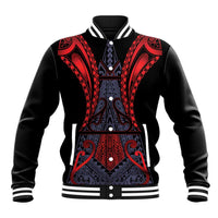 Custom New Zealand Baseball Jacket Maori Kiwiana Pattern Tukutuku Motif LT9 Unisex Red - Polynesian Pride