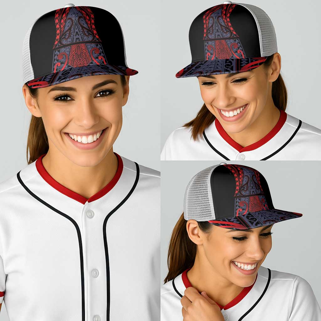 New Zealand Baseball Net Cap Maori Kiwiana Pattern Tukutuku Motif LT9 - Polynesian Pride