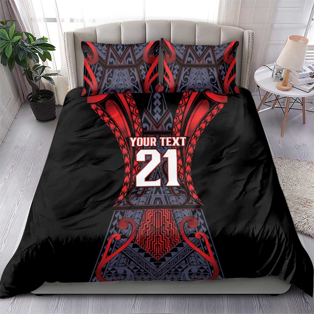 Custom New Zealand Bedding Set Maori Kiwiana Pattern Tukutuku Motif