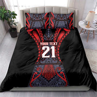 Custom New Zealand Bedding Set Maori Kiwiana Pattern Tukutuku Motif