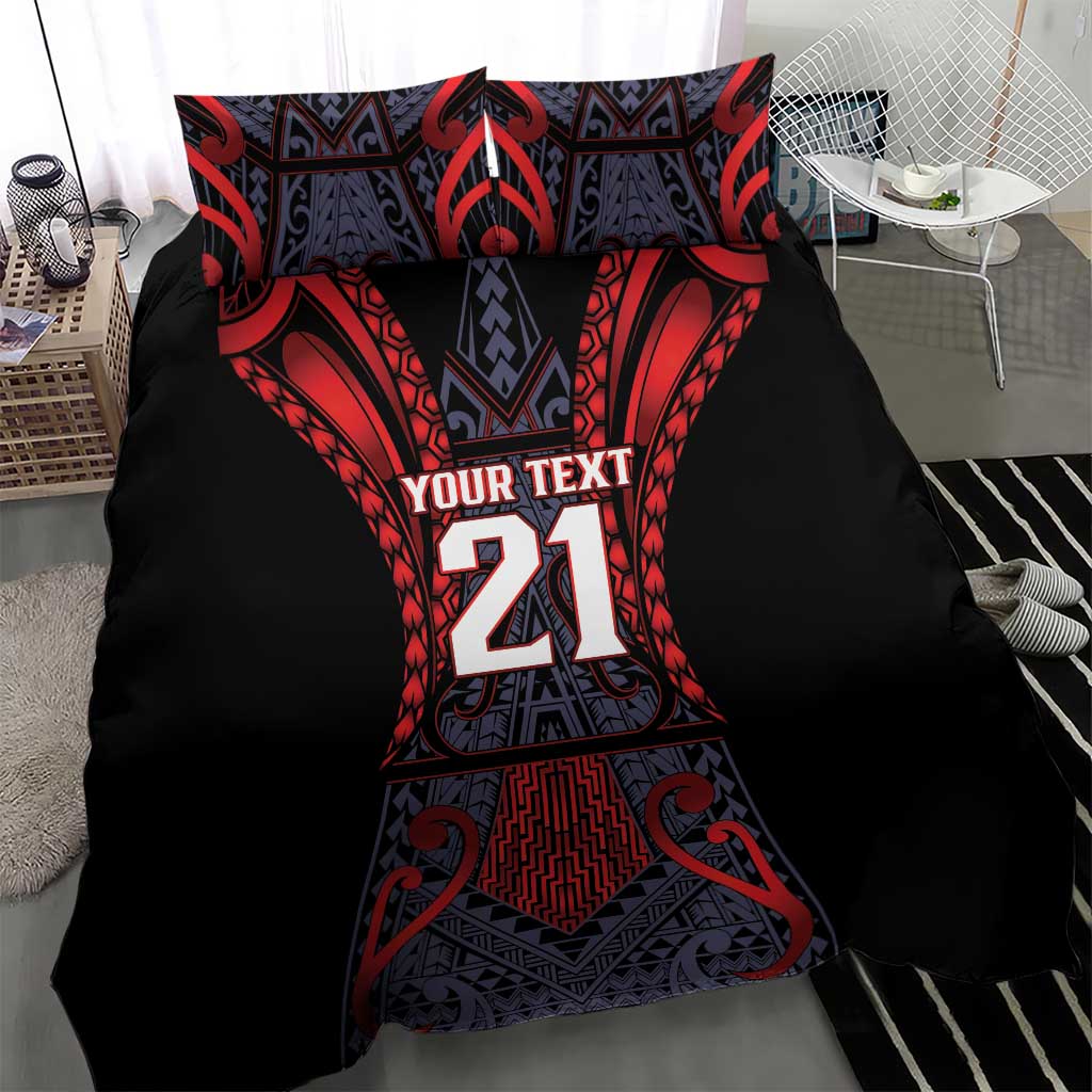 Custom New Zealand Bedding Set Maori Kiwiana Pattern Tukutuku Motif