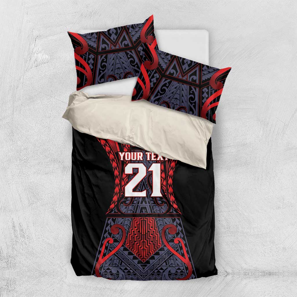 Custom New Zealand Bedding Set Maori Kiwiana Pattern Tukutuku Motif