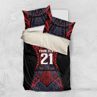 Custom New Zealand Bedding Set Maori Kiwiana Pattern Tukutuku Motif