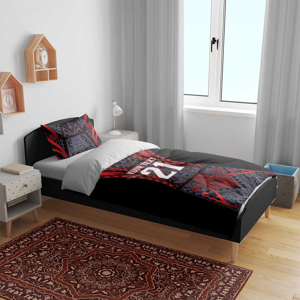 Custom New Zealand Bedding Set Maori Kiwiana Pattern Tukutuku Motif