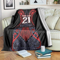Custom New Zealand Blanket Maori Kiwiana Pattern Tukutuku Motif LT9 Red - Polynesian Pride