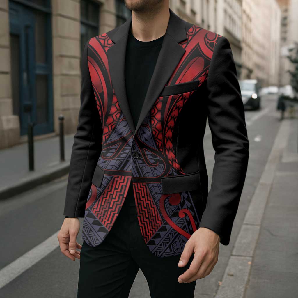 Custom New Zealand Blazer Maori Kiwiana Pattern Tukutuku Motif LT9 - Polynesian Pride
