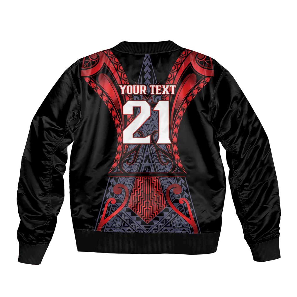 Custom New Zealand Bomber Jacket Maori Kiwiana Pattern Tukutuku Motif LT9 - Polynesian Pride
