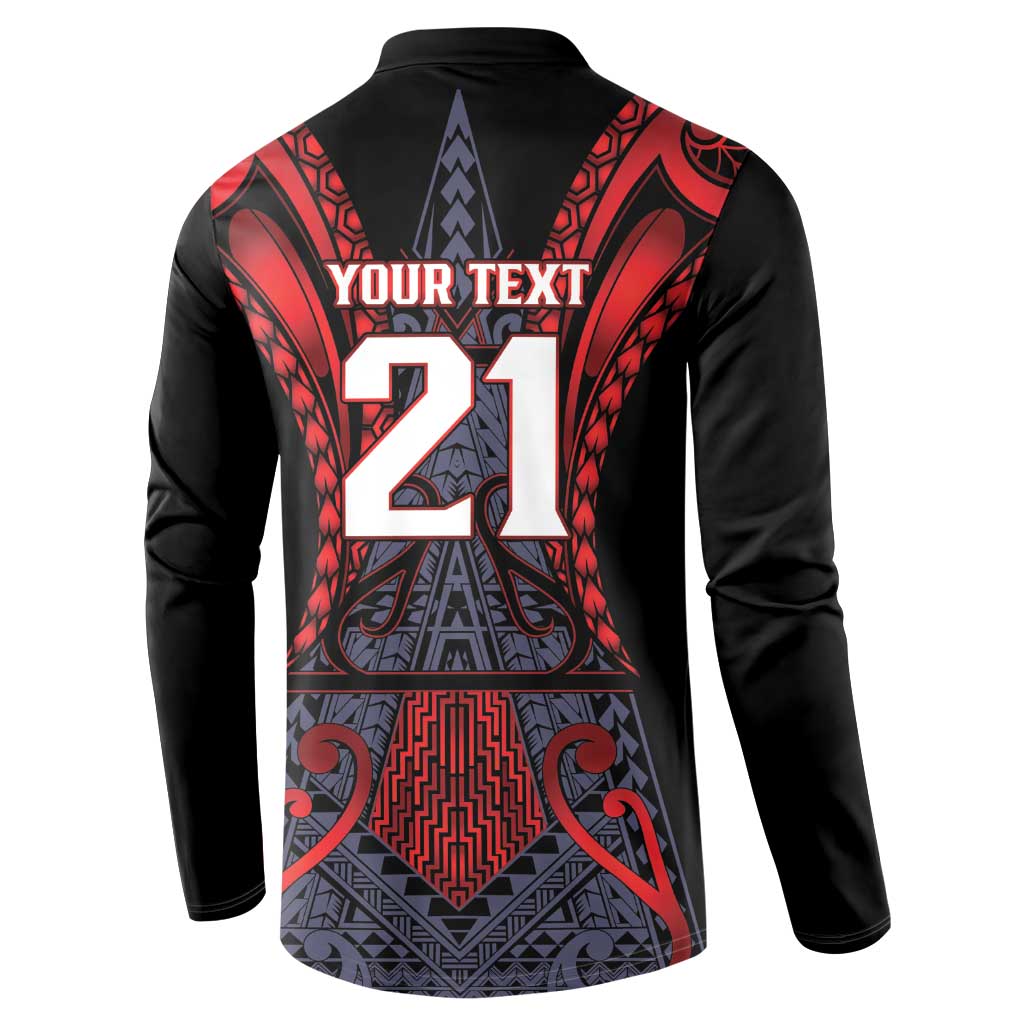 Custom New Zealand Button Sweatshirt Maori Kiwiana Pattern Tukutuku Motif LT9 - Polynesian Pride