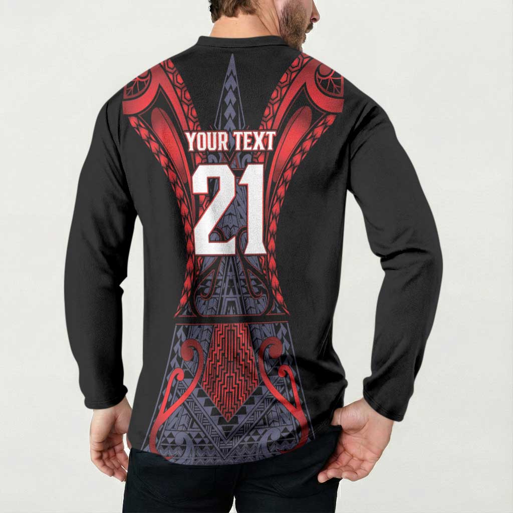 Custom New Zealand Button Sweatshirt Maori Kiwiana Pattern Tukutuku Motif LT9 - Polynesian Pride