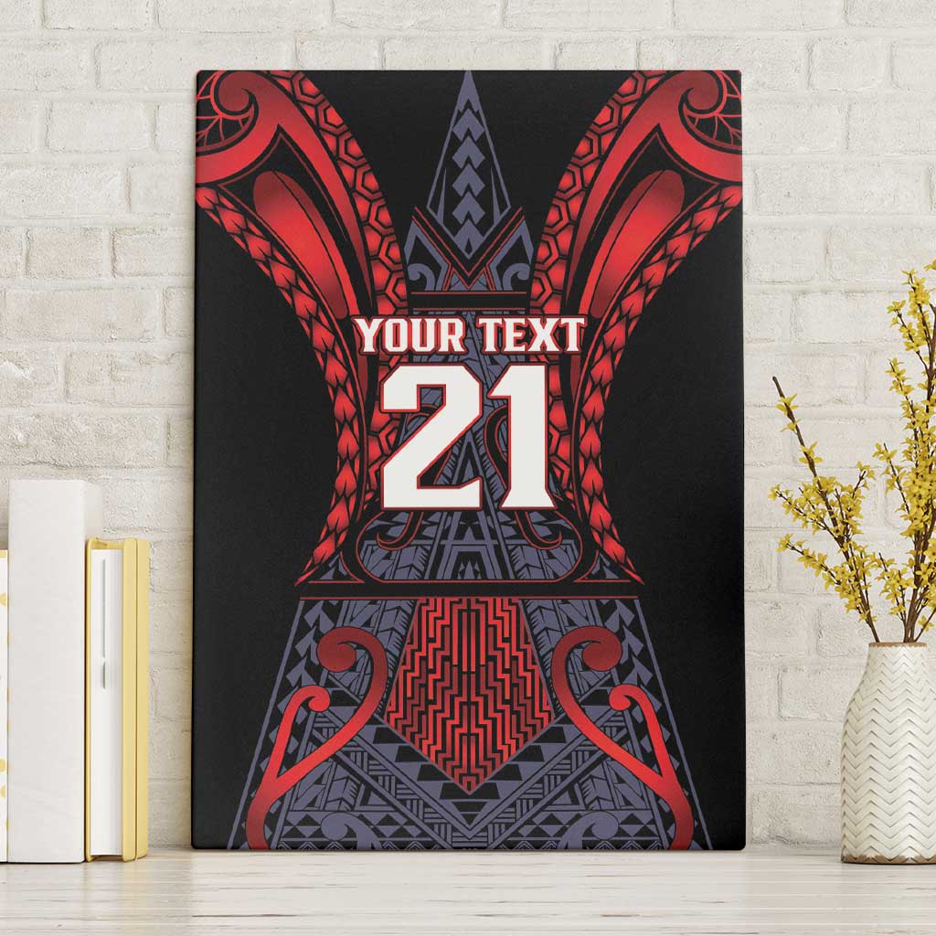 Custom New Zealand Canvas Wall Art Maori Kiwiana Pattern Tukutuku Motif LT9 Without Frame Red - Polynesian Pride