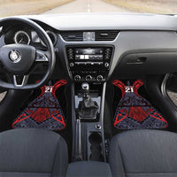 Custom New Zealand Car Mats Maori Kiwiana Pattern Tukutuku Motif LT9 Set 2pcs - Front Red - Polynesian Pride