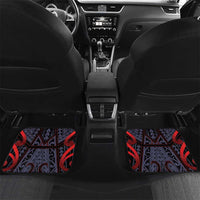 Custom New Zealand Car Mats Maori Kiwiana Pattern Tukutuku Motif LT9 Set 2pcs - Back Red - Polynesian Pride