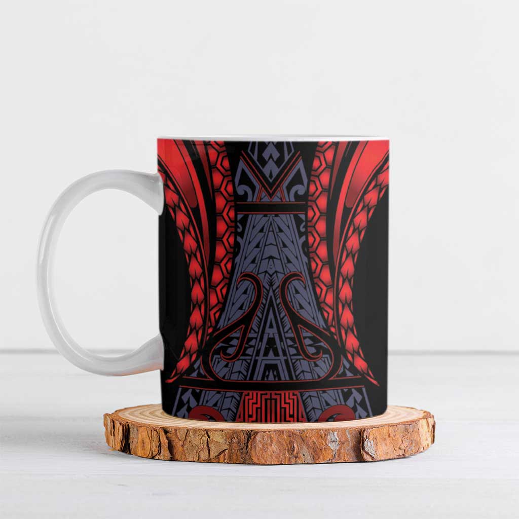 Custom New Zealand Ceramic Mug Maori Kiwiana Pattern Tukutuku Motif