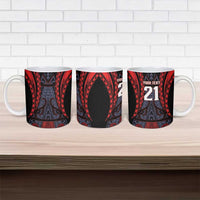 Custom New Zealand Ceramic Mug Maori Kiwiana Pattern Tukutuku Motif