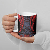 Custom New Zealand Ceramic Mug Maori Kiwiana Pattern Tukutuku Motif