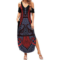 Custom New Zealand Family Matching Summer Maxi Dress and Hawaiian Shirt Maori Kiwiana Pattern Tukutuku Motif
