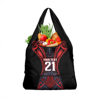 Custom New Zealand Grocery Bag Maori Kiwiana Pattern Tukutuku Motif LT9 1-pack One Size Red - Polynesian Pride