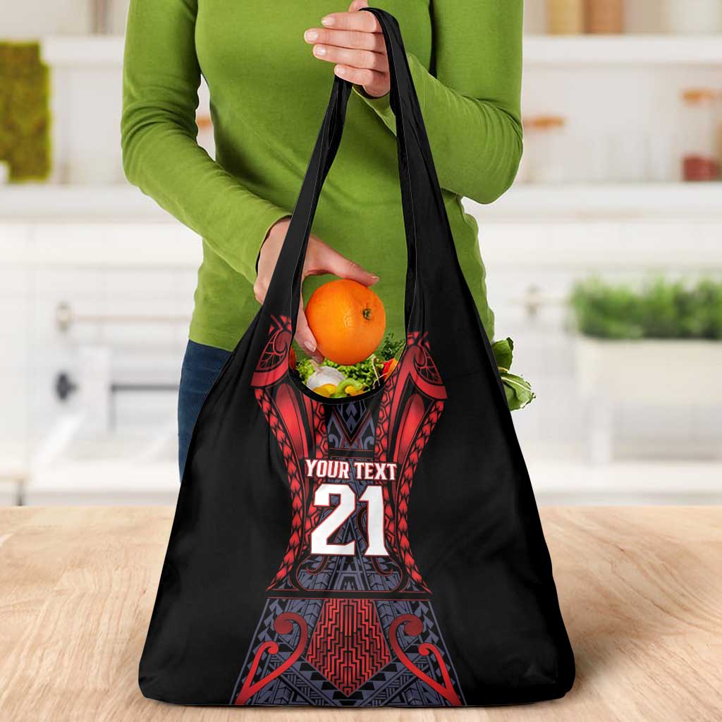 Custom New Zealand Grocery Bag Maori Kiwiana Pattern Tukutuku Motif LT9 - Polynesian Pride