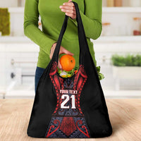 Custom New Zealand Grocery Bag Maori Kiwiana Pattern Tukutuku Motif LT9 - Polynesian Pride