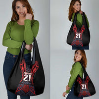 Custom New Zealand Grocery Bag Maori Kiwiana Pattern Tukutuku Motif LT9 - Polynesian Pride