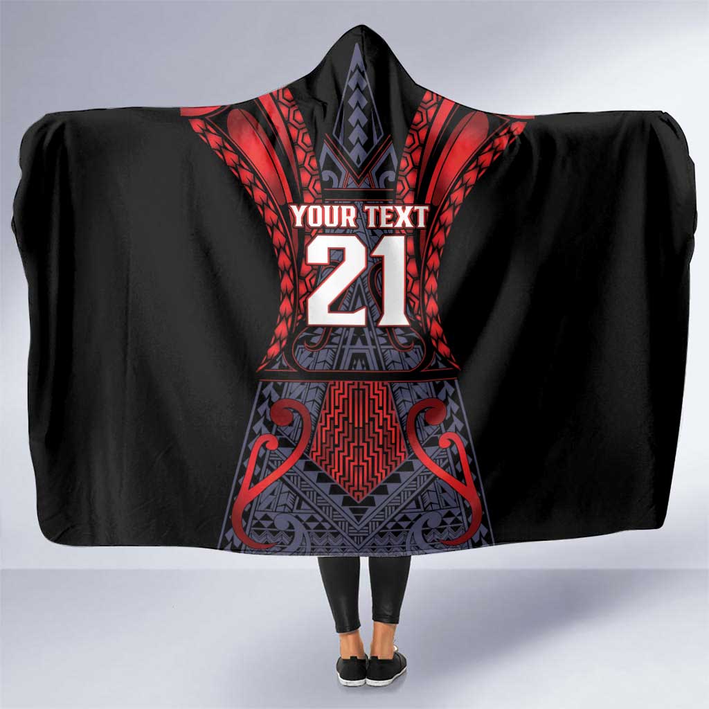 Custom New Zealand Hooded Blanket Maori Kiwiana Pattern Tukutuku Motif LT9 One Size Red - Polynesian Pride