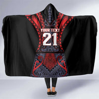 Custom New Zealand Hooded Blanket Maori Kiwiana Pattern Tukutuku Motif LT9 One Size Red - Polynesian Pride