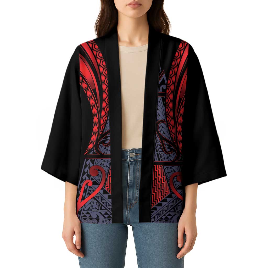 Custom New Zealand Kimono Maori Kiwiana Pattern Tukutuku Motif LT9 - Polynesian Pride