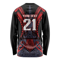 Custom New Zealand Long Sleeve Shirt Maori Kiwiana Pattern Tukutuku Motif LT9 - Polynesian Pride