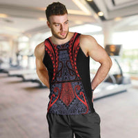 Custom New Zealand Men Tank Top Maori Kiwiana Pattern Tukutuku Motif LT9 Red - Polynesian Pride