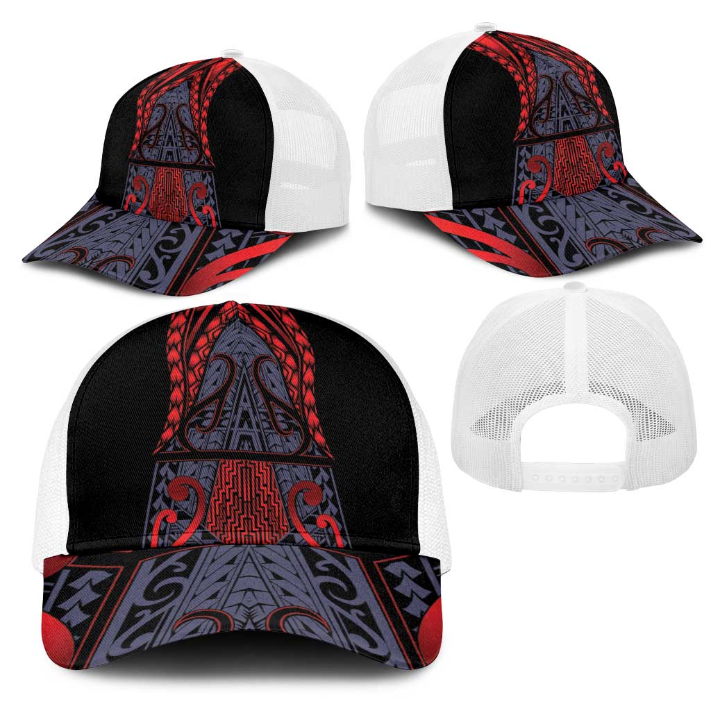 New Zealand Mesh Trucker Cap Maori Kiwiana Pattern Tukutuku Motif LT9 - Polynesian Pride