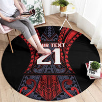 Custom New Zealand Round Carpet Maori Kiwiana Pattern Tukutuku Motif LT9 - Polynesian Pride
