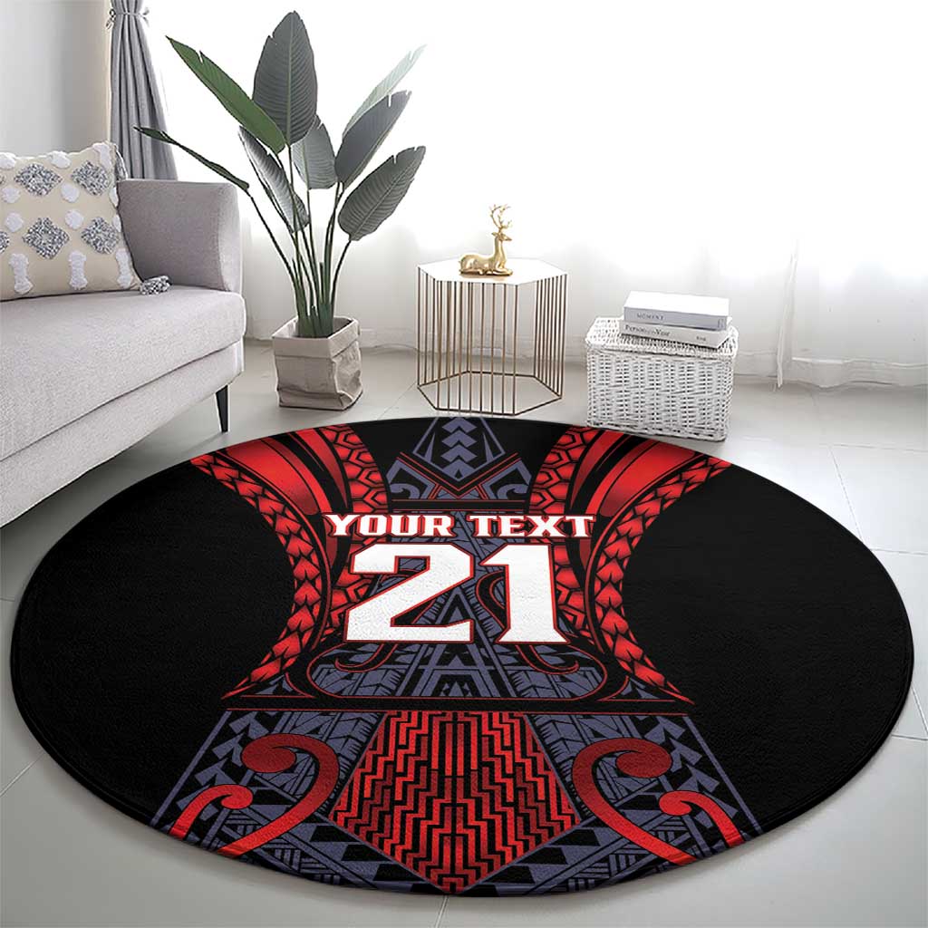 Custom New Zealand Round Carpet Maori Kiwiana Pattern Tukutuku Motif LT9 - Polynesian Pride