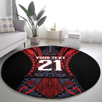 Custom New Zealand Round Carpet Maori Kiwiana Pattern Tukutuku Motif LT9 - Polynesian Pride