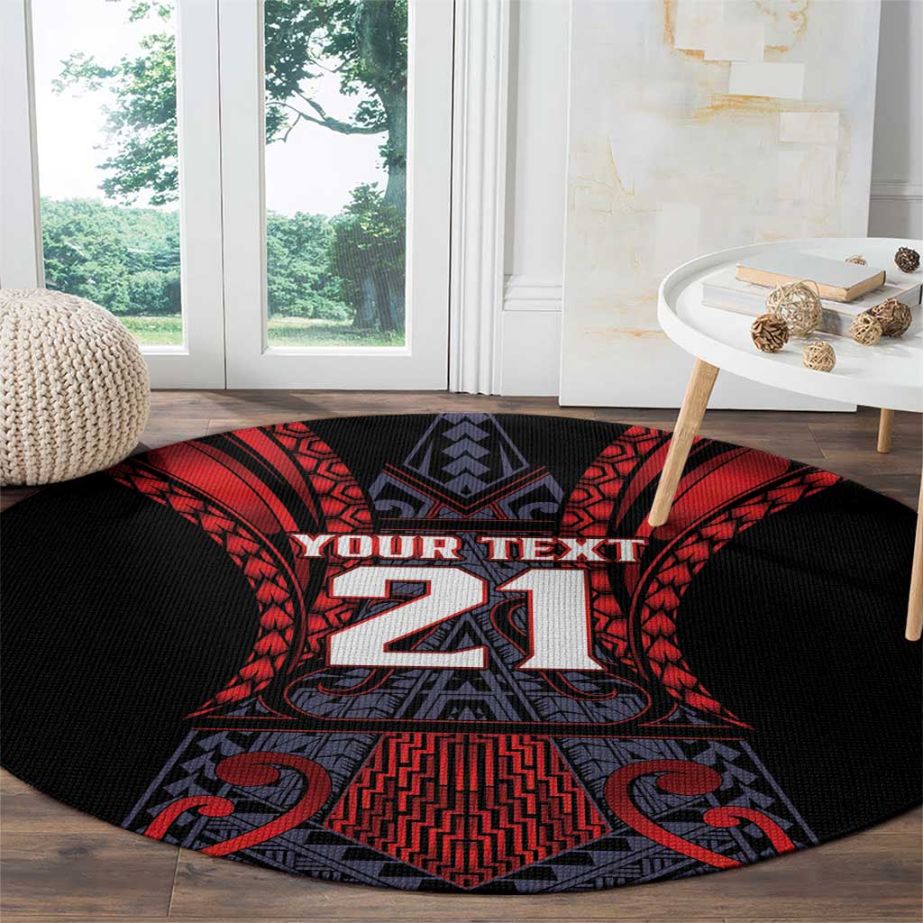 Custom New Zealand Round Carpet Maori Kiwiana Pattern Tukutuku Motif LT9 - Polynesian Pride