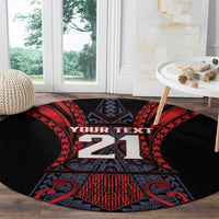 Custom New Zealand Round Carpet Maori Kiwiana Pattern Tukutuku Motif LT9 - Polynesian Pride