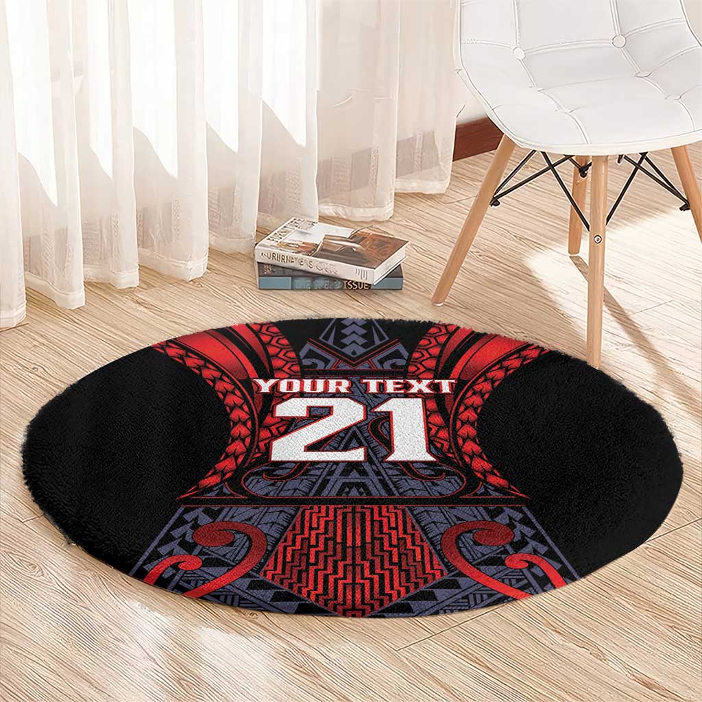 Custom New Zealand Round Carpet Maori Kiwiana Pattern Tukutuku Motif LT9 - Polynesian Pride