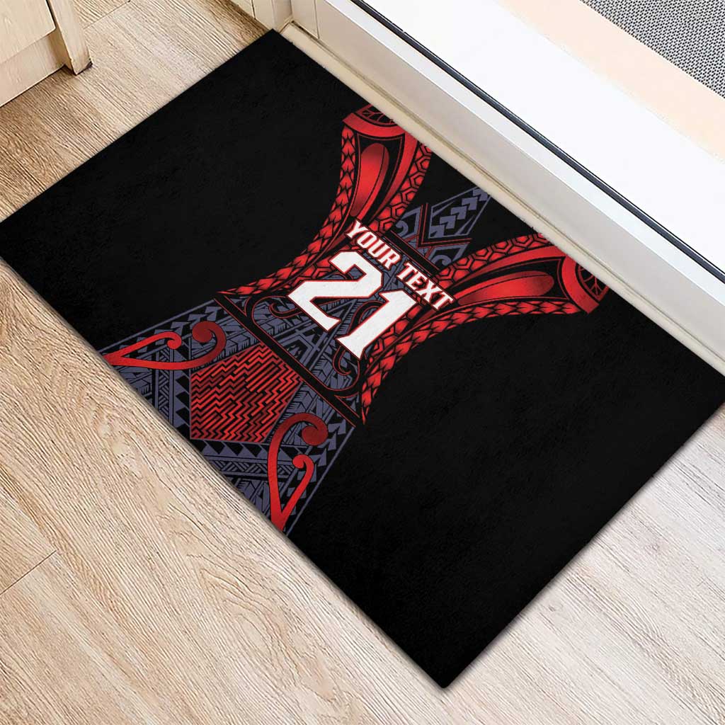 Custom New Zealand Rubber Doormat Maori Kiwiana Pattern Tukutuku Motif LT9 - Polynesian Pride