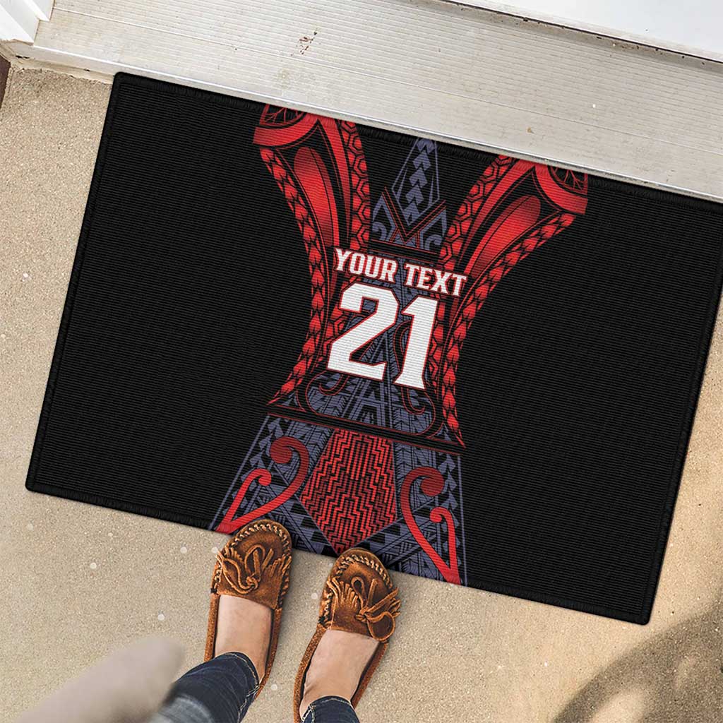 Custom New Zealand Rubber Doormat Maori Kiwiana Pattern Tukutuku Motif LT9 - Polynesian Pride