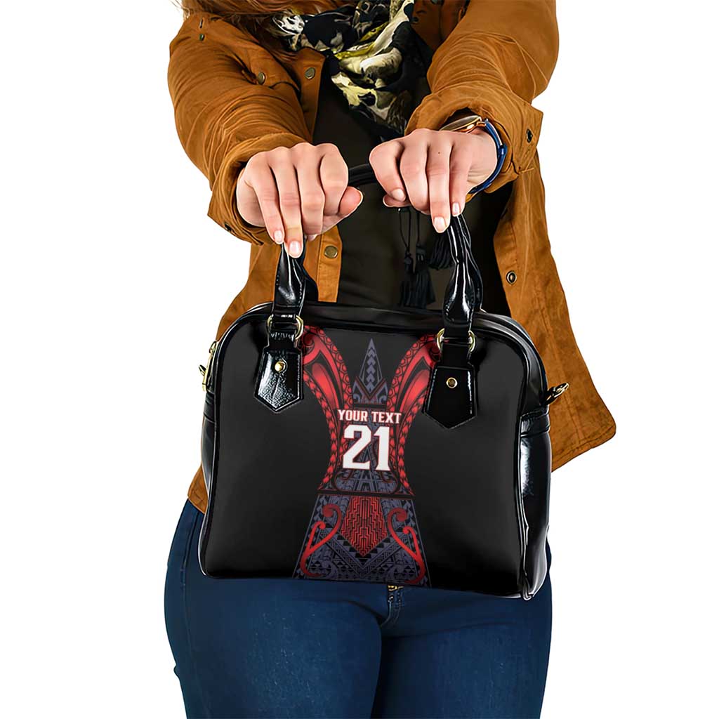 Custom New Zealand Shoulder Handbag Maori Kiwiana Pattern Tukutuku Motif LT9 One Size Red - Polynesian Pride