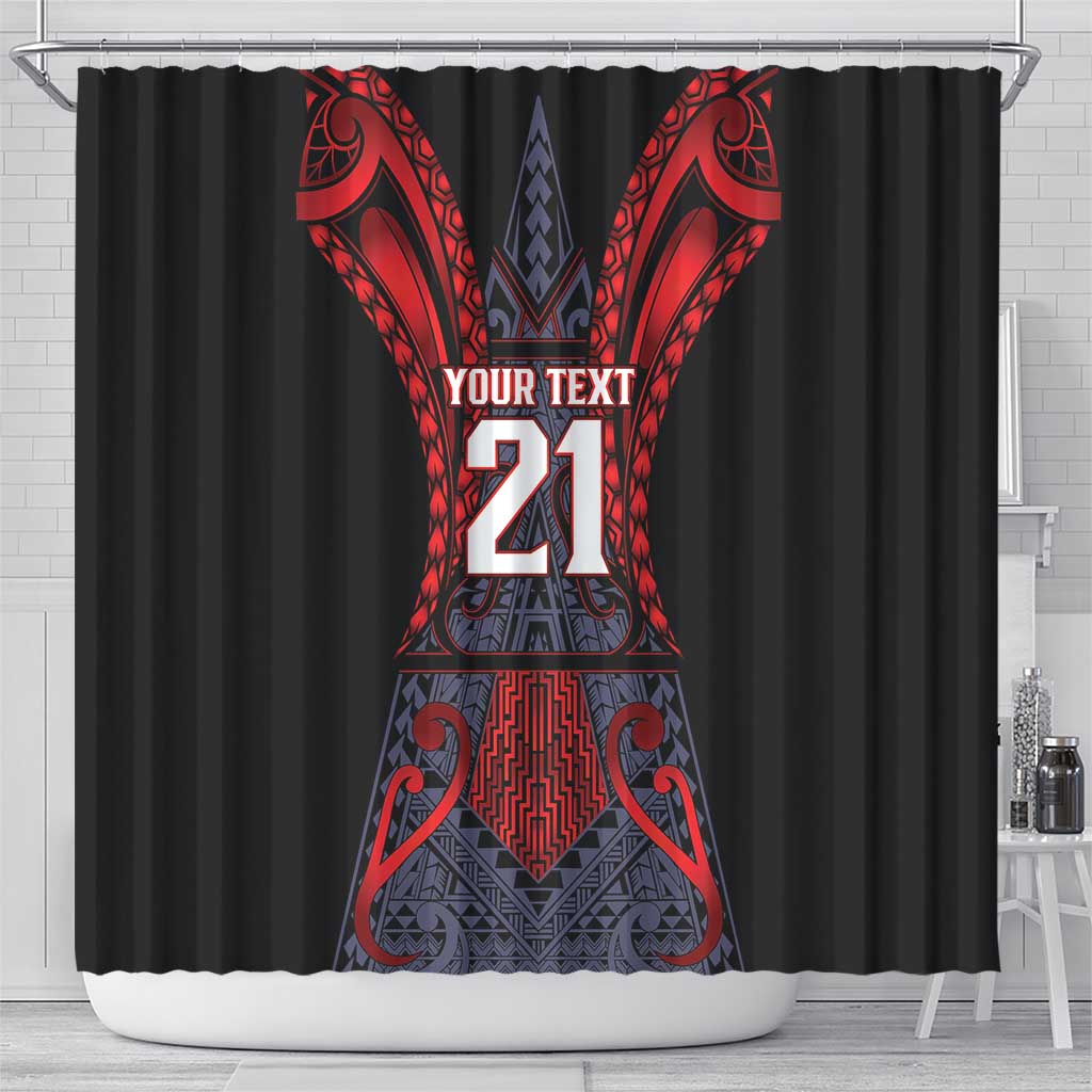 Custom New Zealand Shower Curtain Maori Kiwiana Pattern Tukutuku Motif LT9 - Polynesian Pride