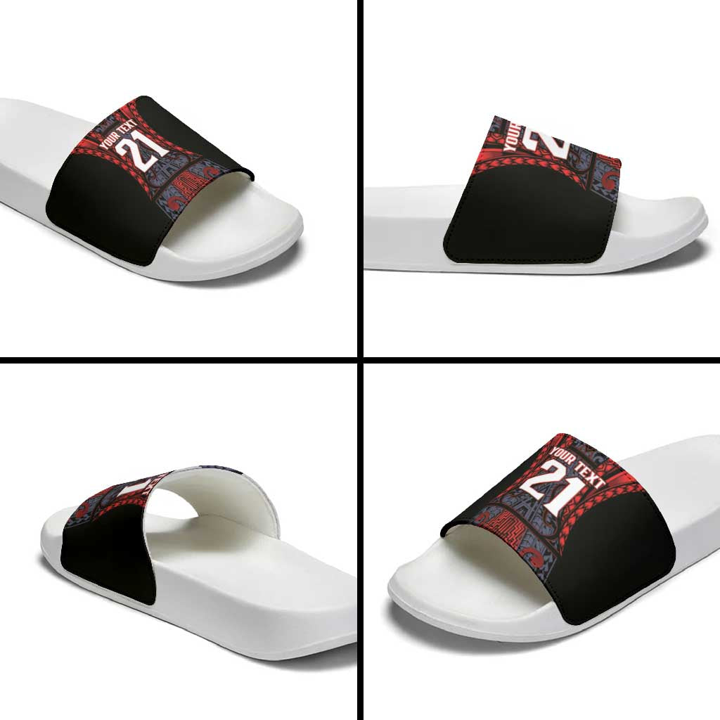 Custom New Zealand Slide Sandals Maori Kiwiana Pattern Tukutuku Motif LT9 - Polynesian Pride