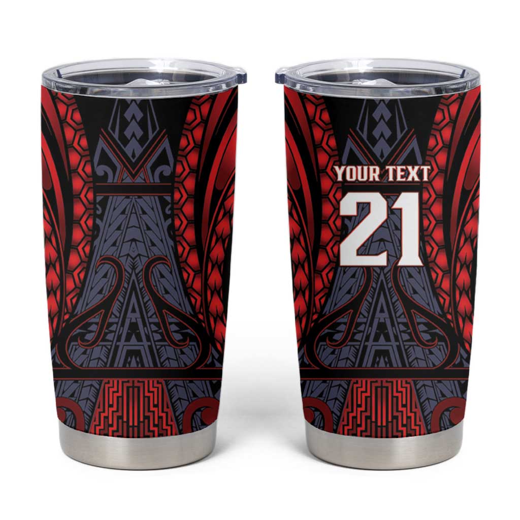 Custom New Zealand Tumbler Cup Maori Kiwiana Pattern Tukutuku Motif