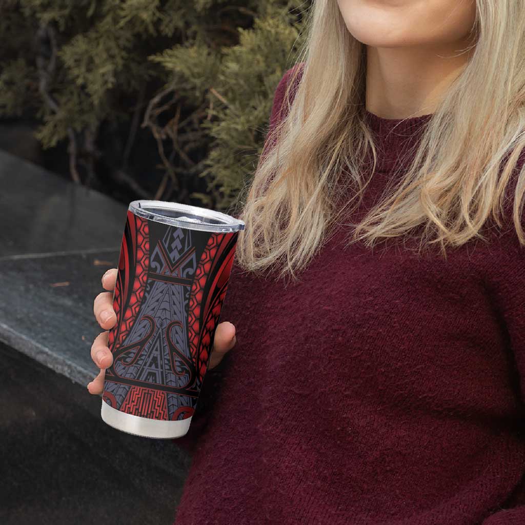 Custom New Zealand Tumbler Cup Maori Kiwiana Pattern Tukutuku Motif