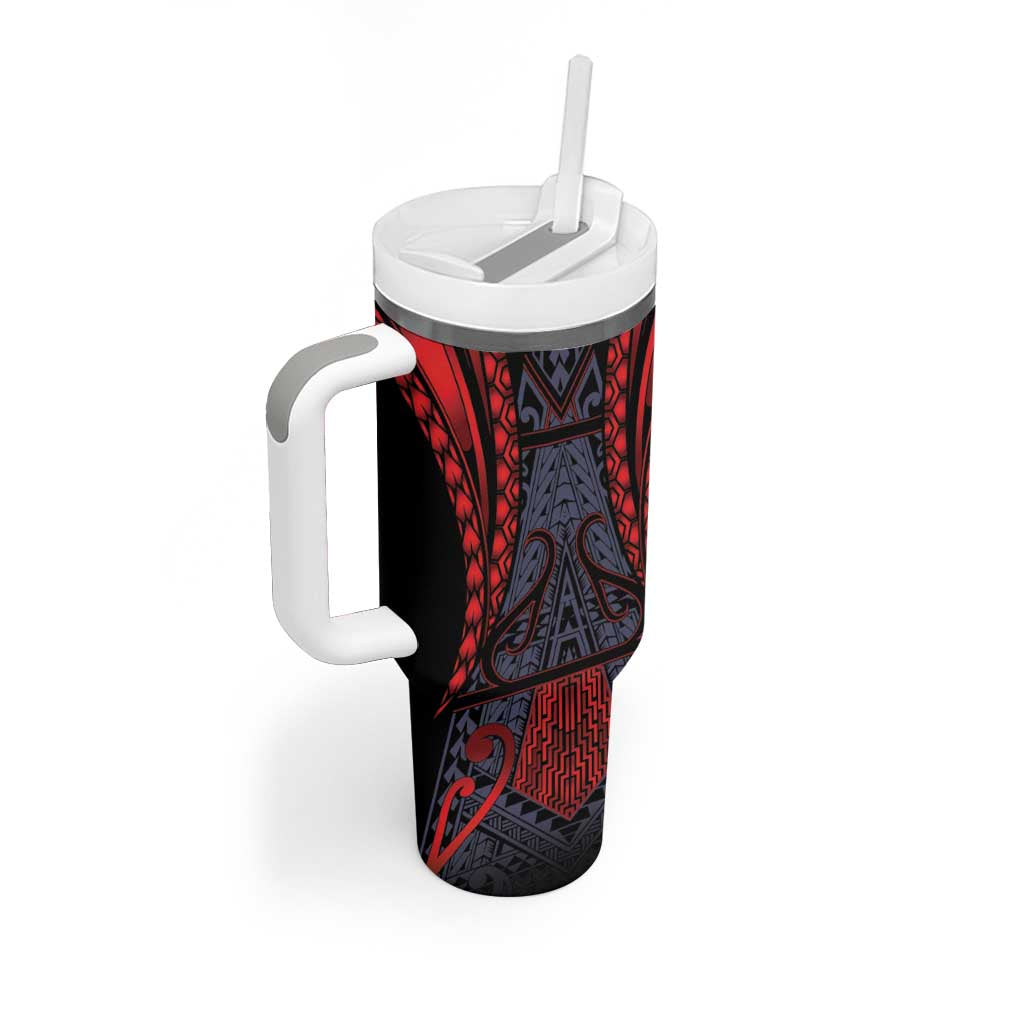 Custom New Zealand Tumbler With Handle Maori Kiwiana Pattern Tukutuku Motif LT9 - Polynesian Pride