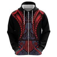 Custom New Zealand Zip Hoodie Maori Kiwiana Pattern Tukutuku Motif LT9 - Polynesian Pride