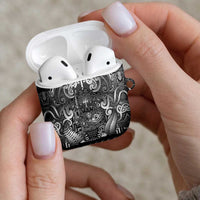 New Zealand Taiaha Maori AirPods Case Kiwikiwi Minimalist Silver Fern Tukutuku Motif