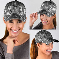 New Zealand Taiaha Maori Classic Cap Kiwikiwi Minimalist Silver Fern Tukutuku Motif